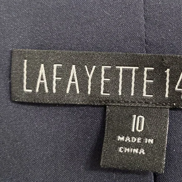 Lafayette 148 New York Blazer Womens 10 Blue Wool Blend Three Button Long Sleeve - Picture 7 of 8
